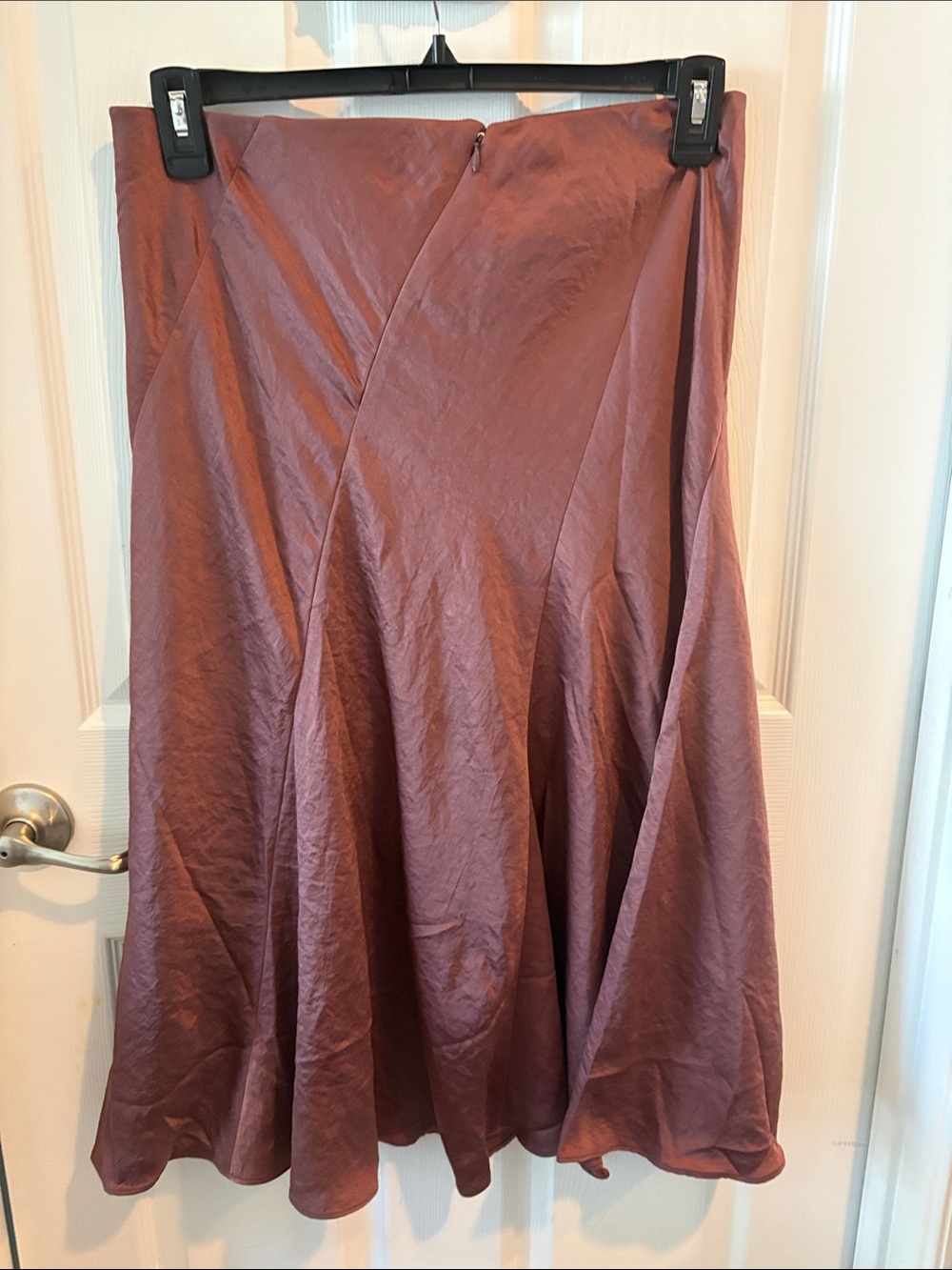 Women's Satin A-Line Midi Skirt - Picture 4 of 4